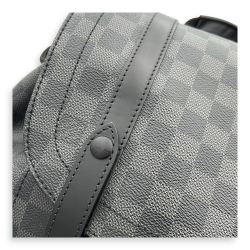 Christopher Backpack Black in Coated Canvas, Silver hardware