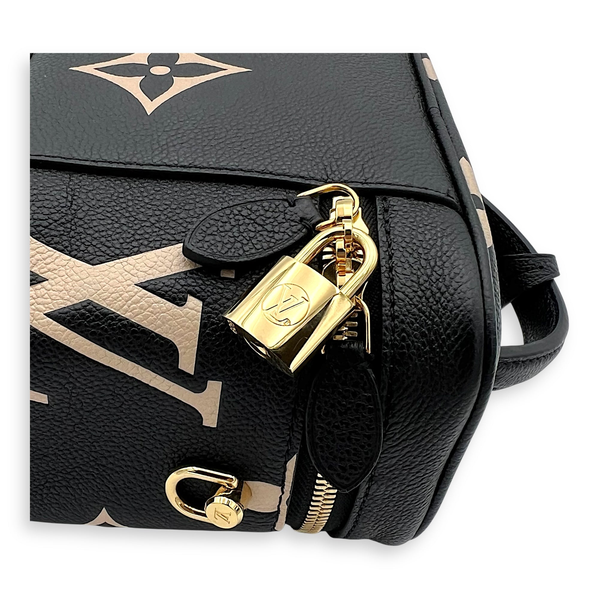 Vanity Top Handle Bag Black in Empreinte Leather, Guilloche hardware