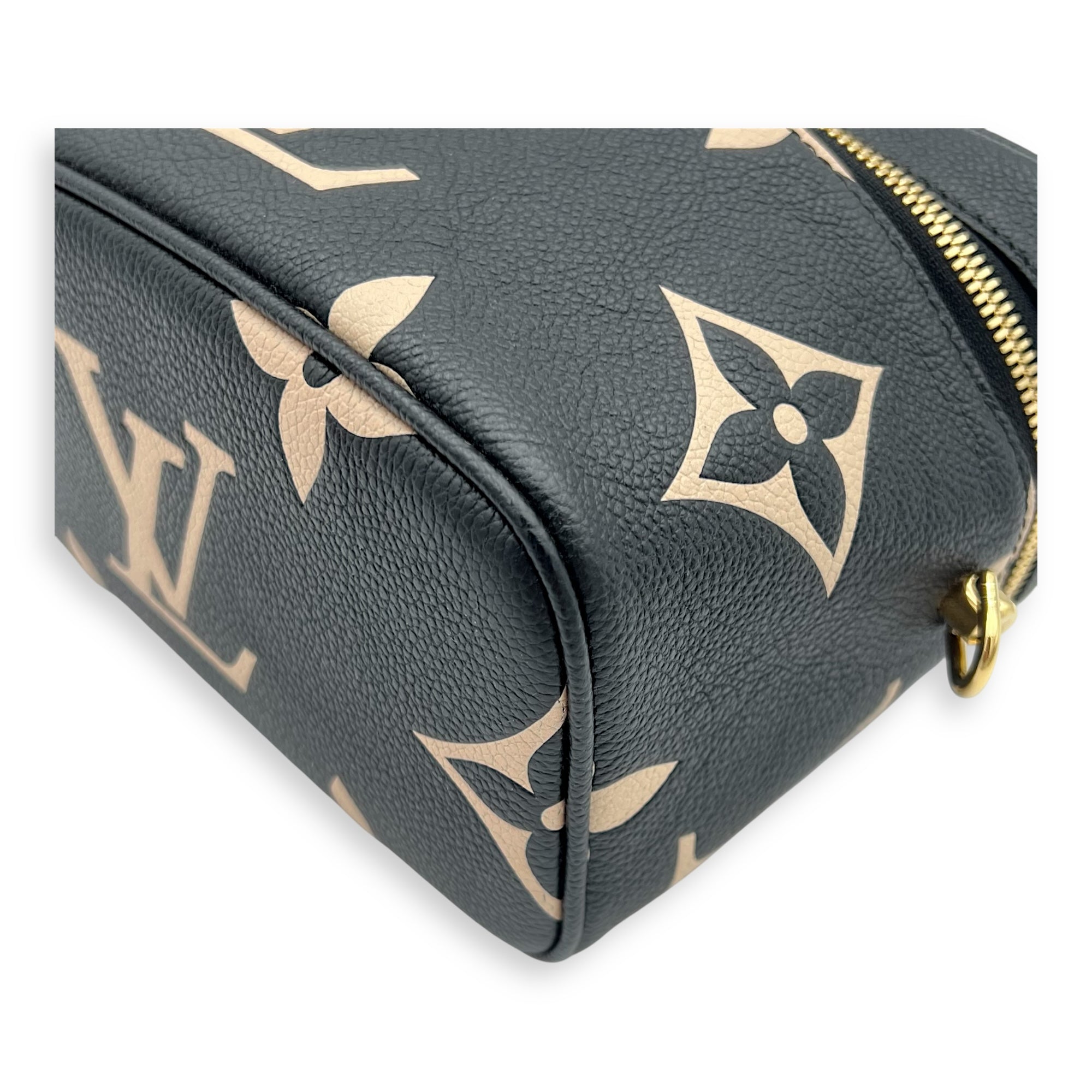 Vanity Top Handle Bag Black in Empreinte Leather, Guilloche hardware