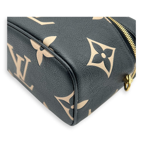 Vanity Top Handle Bag Black in Empreinte Leather, Guilloche hardware