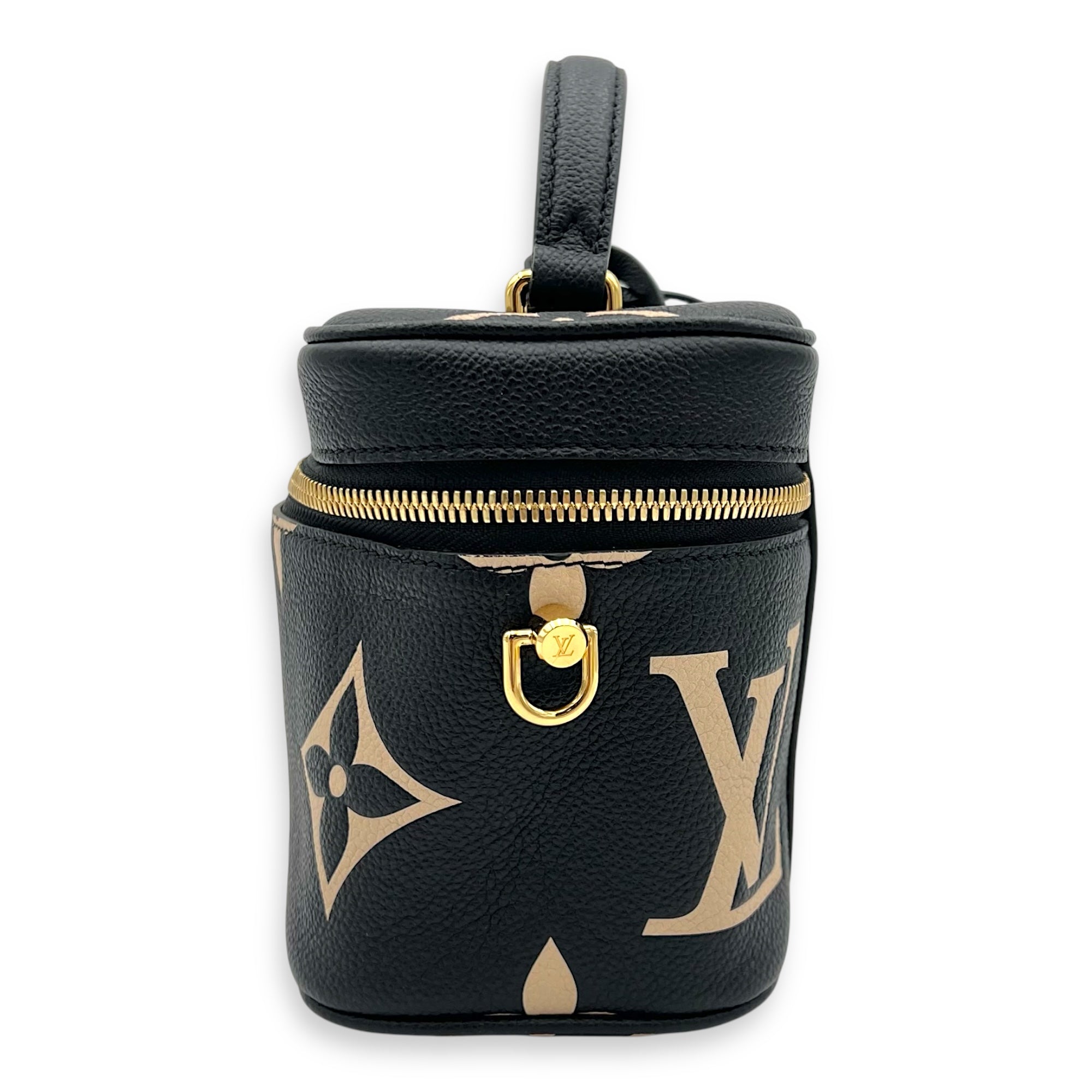 Vanity Top Handle Bag Black in Empreinte Leather, Guilloche hardware