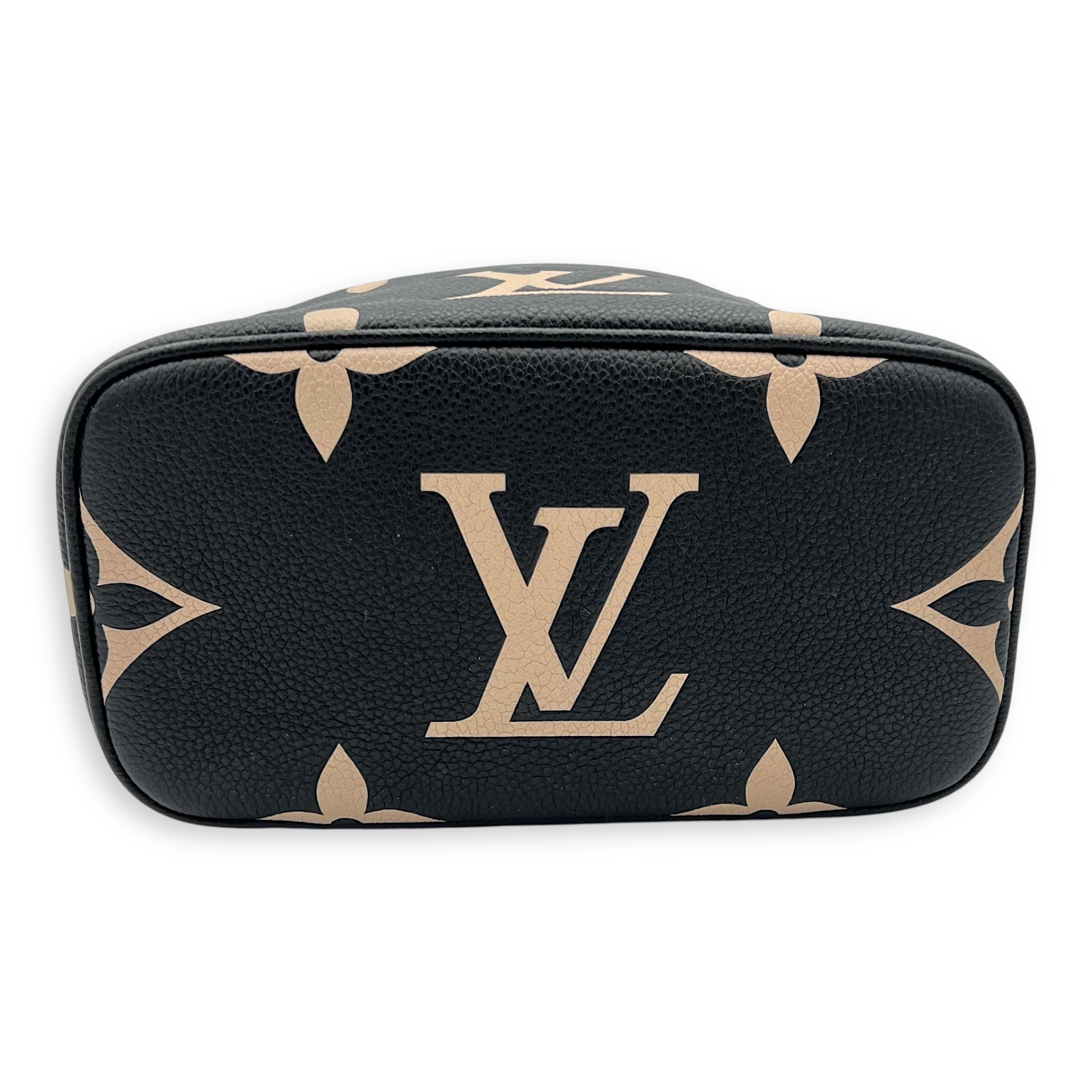 Vanity Top Handle Bag Black in Empreinte Leather, Guilloche hardware