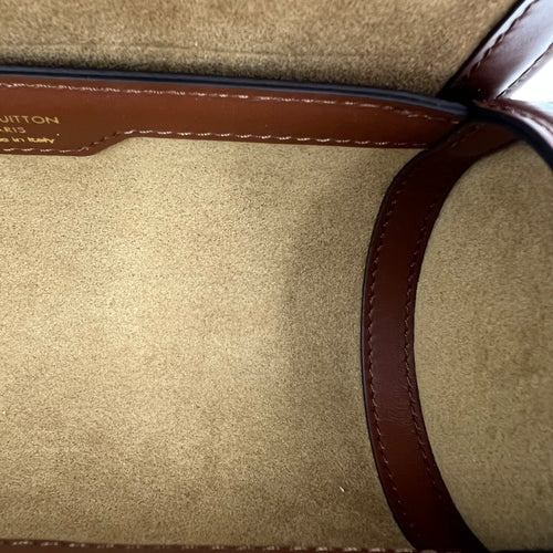 Papillon Trunk Shoulder Bag Brown in Monogram Coated Canvas, Gold hardware