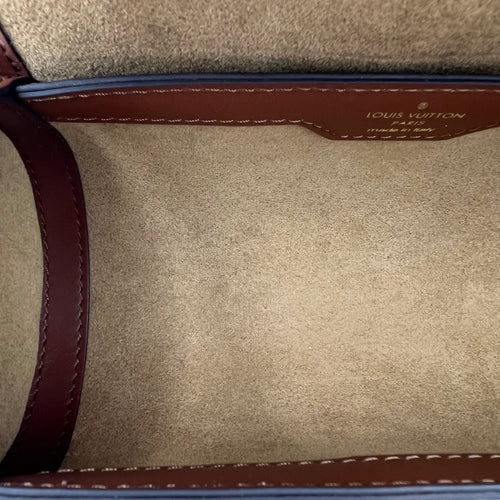 Papillon Trunk Shoulder Bag Brown in Monogram Coated Canvas, Gold hardware