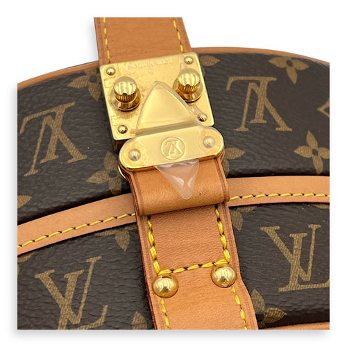 Petite Boite Chapeau Shoulder Bag Brown in Monogram Coated Canvas, Gold hardware