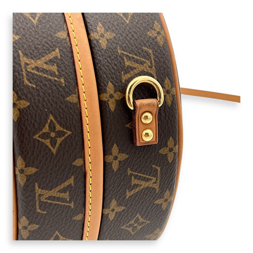 Petite Boite Chapeau Shoulder Bag Brown in Monogram Coated Canvas, Gold hardware