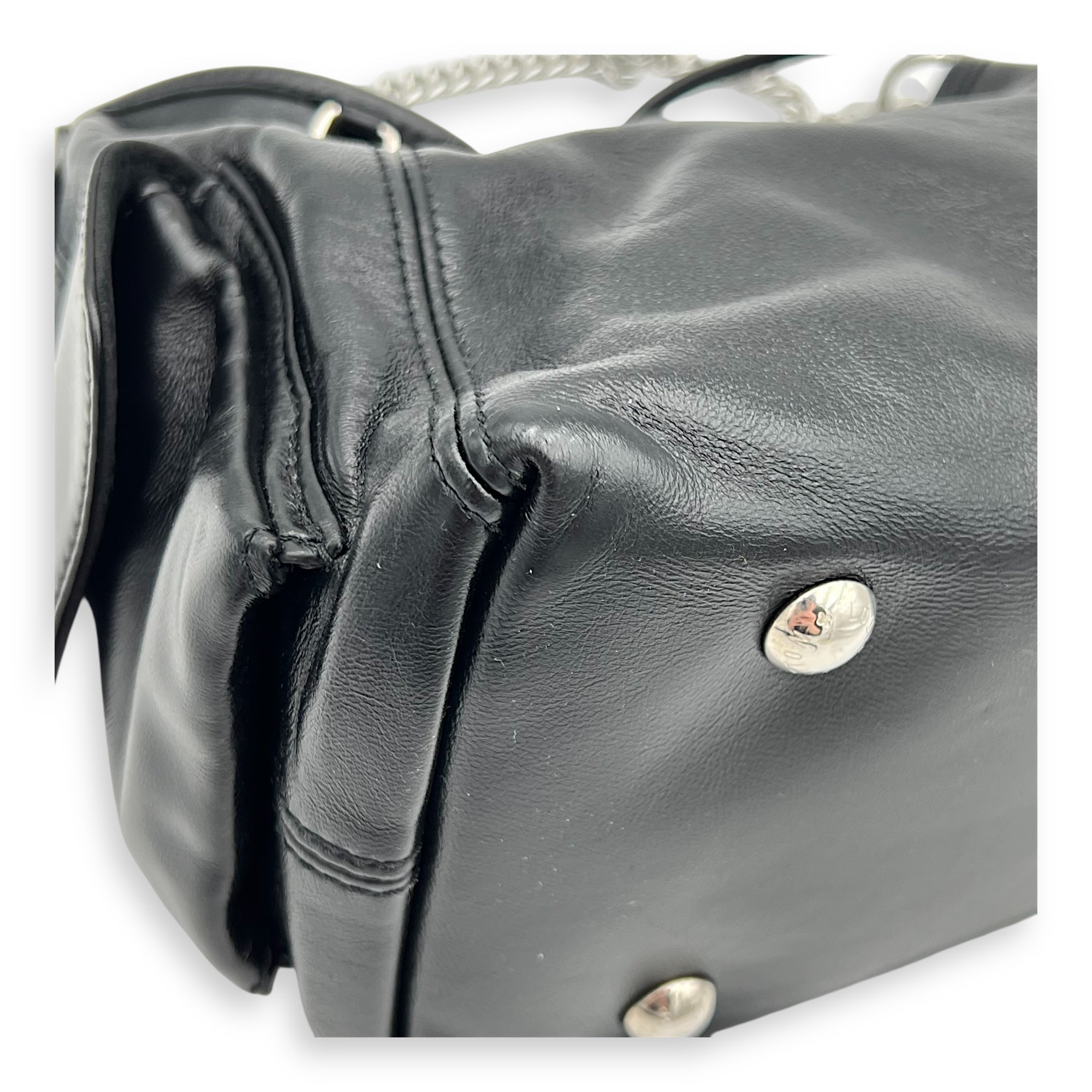 Carryall Cargo Vibe Shoulder Bag Black in Calfskin, Silver hardware