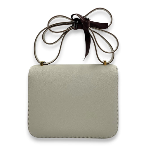 Constance 18 Verso with Mirror Mushroom/Biscuit in Chevre Mysore, Gold hardware