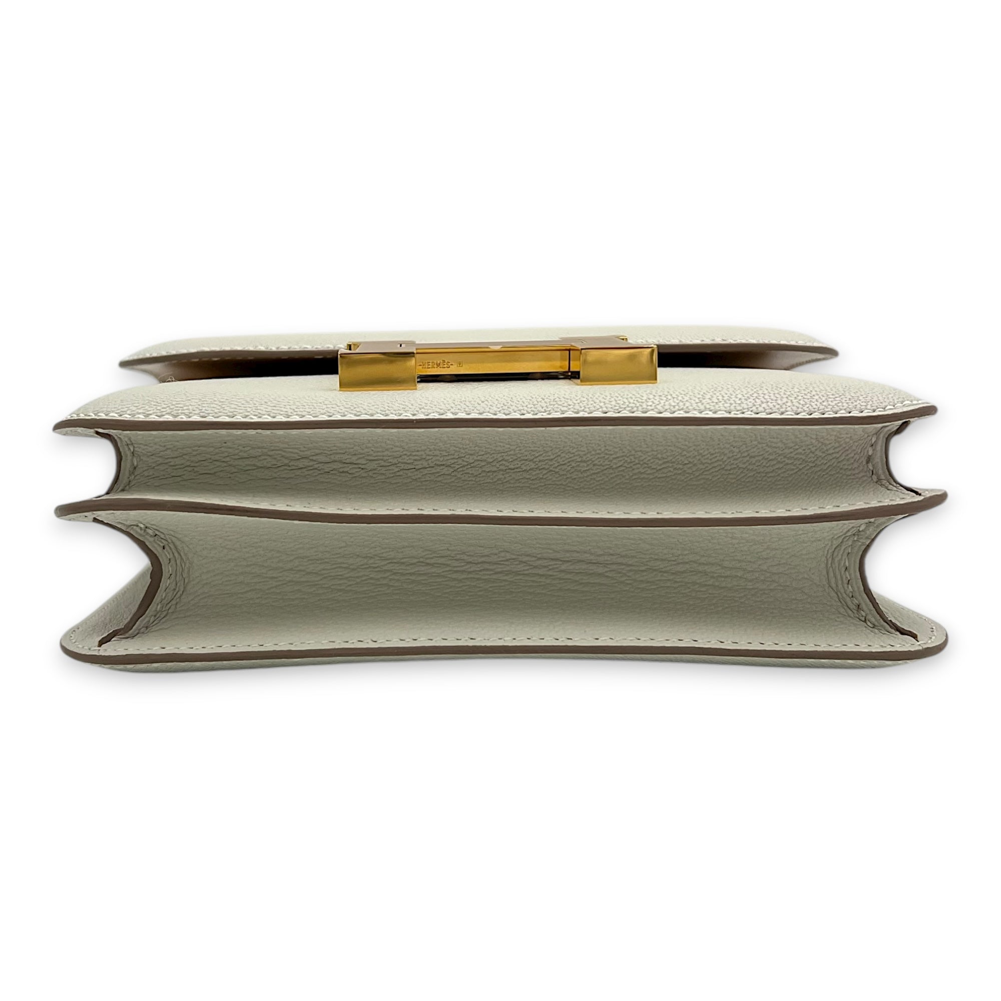 Constance 18 Verso with Mirror Mushroom/Biscuit in Chevre Mysore, Gold hardware