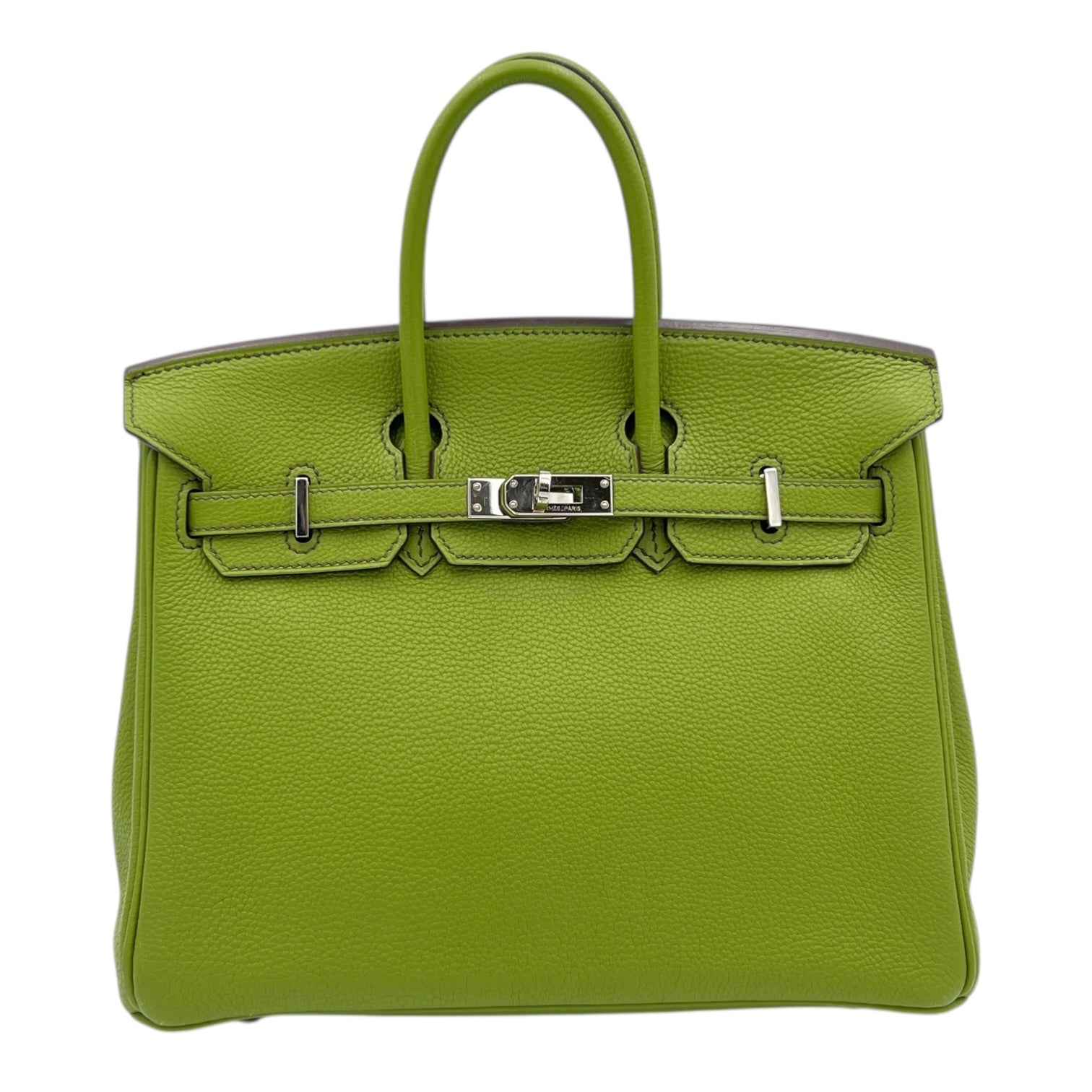 Birkin 25 Vert Anis in Togo, Palladium hardware