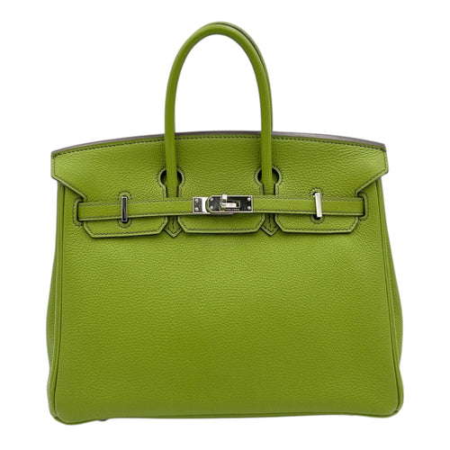 Birkin 25 Vert Anis in Togo, Palladium hardware