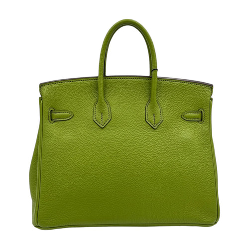 Birkin 25 Vert Anis in Togo, Palladium hardware