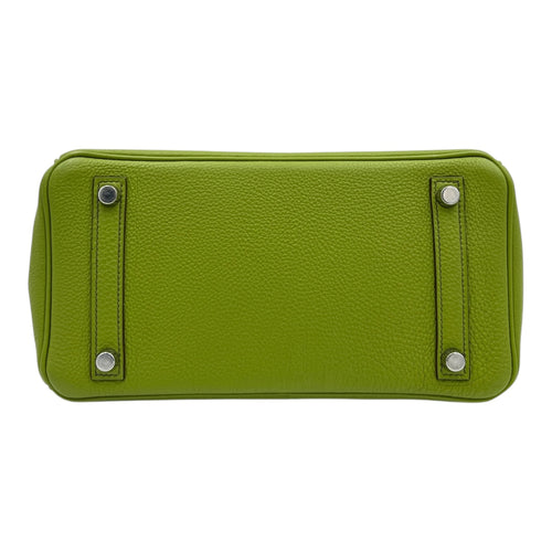 Birkin 25 Vert Anis in Togo, Palladium hardware