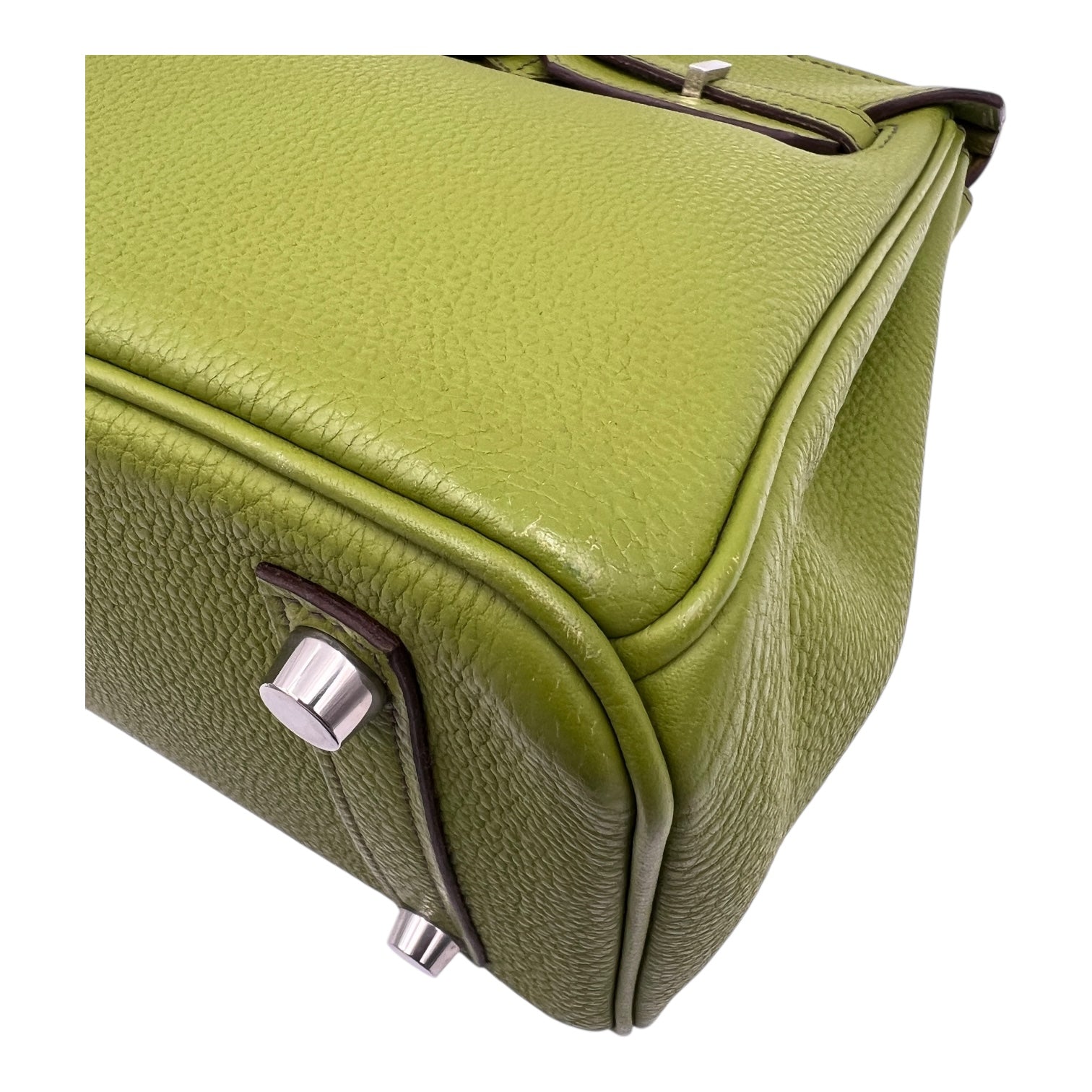 Birkin 25 Vert Anis in Togo, Palladium hardware