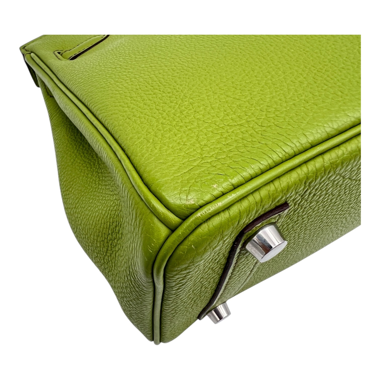 Birkin 25 Vert Anis in Togo, Palladium hardware