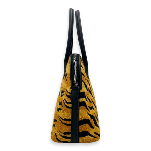 Tiger Bolide 27 Brown Top Handle Bag in Embroidered/Swift, Palladium hardware