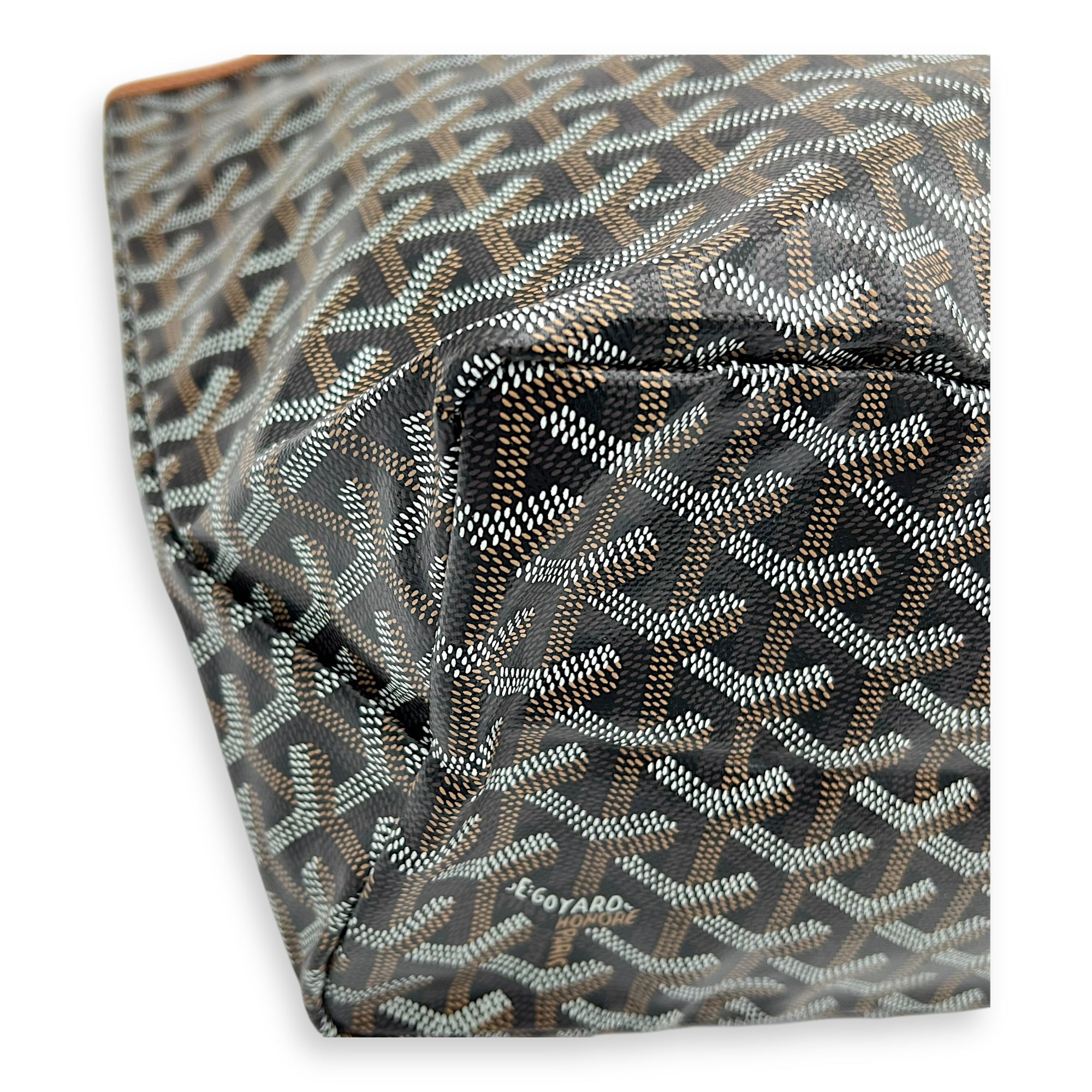 Saint Louis PM Brown Tote Bag in Coated Canvas, Silver hardware