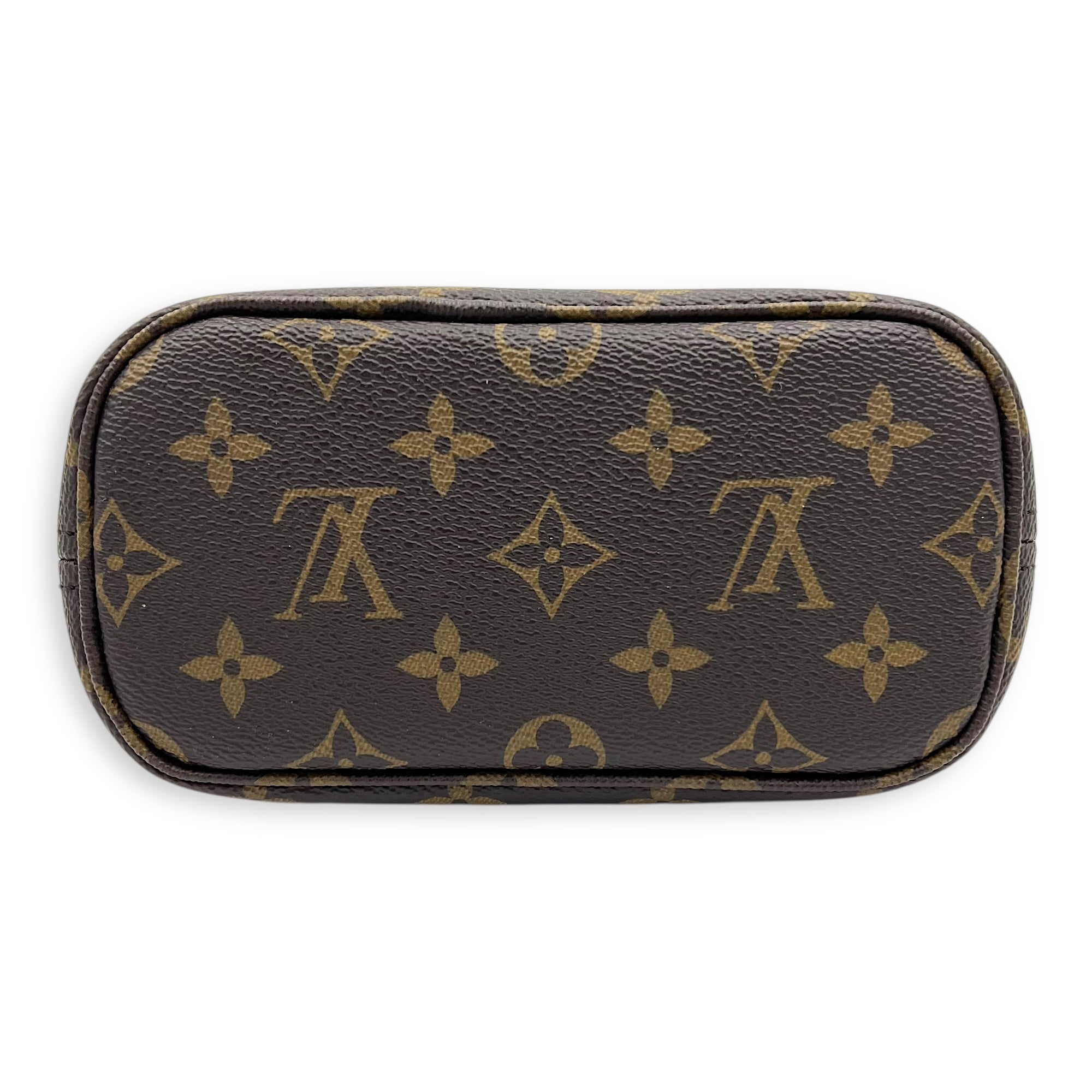 Neverfull Top Handle Bag BB Brown in Monogram Coated Canvas, Gold hardware