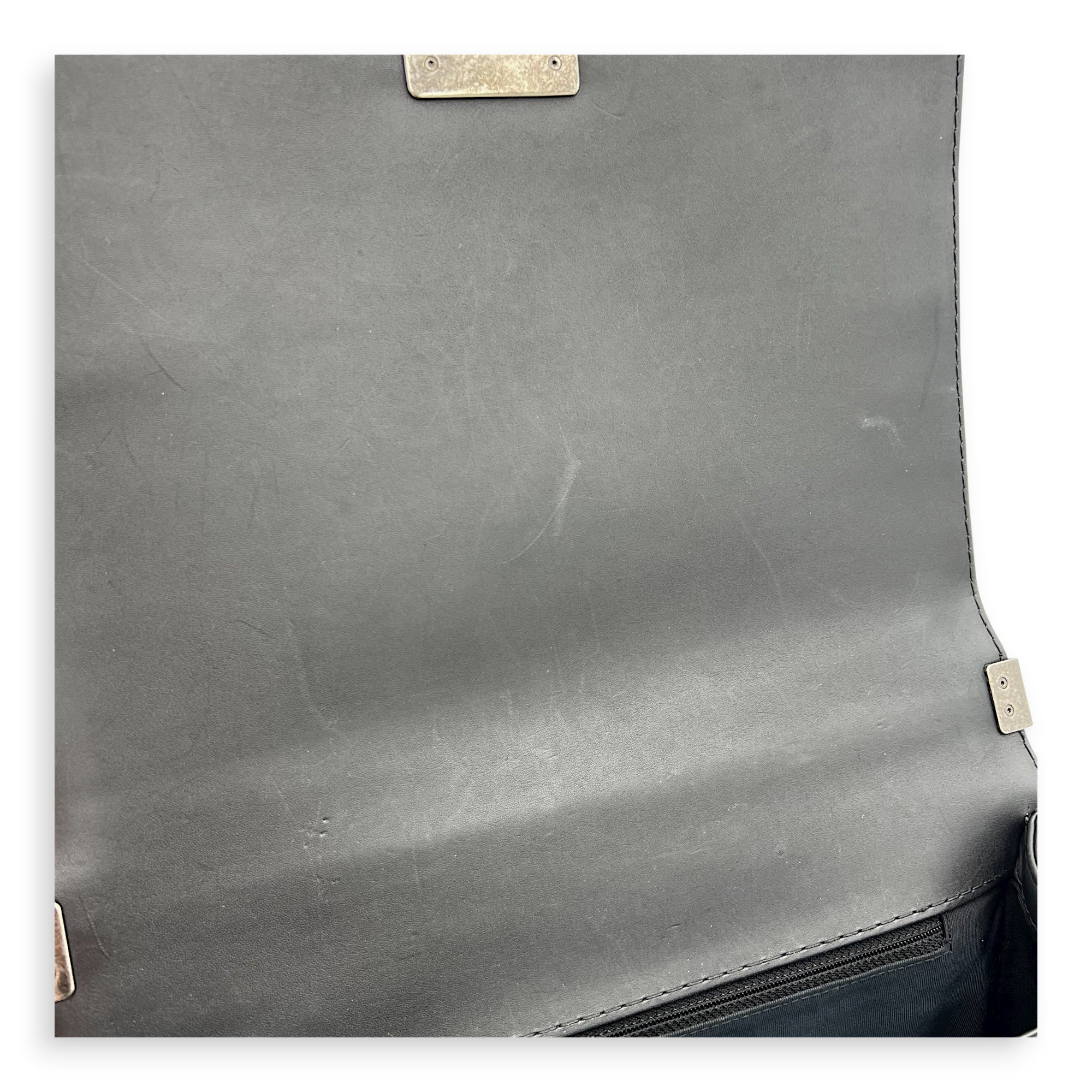 Boy Shoulder Bag Medium Black in Calfskin, Ruthenium hardware