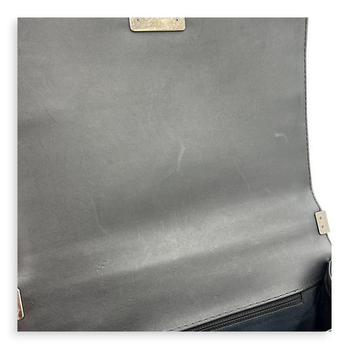 Boy Shoulder Bag Medium Black in Calfskin, Ruthenium hardware