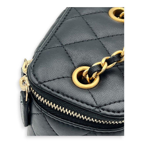 CC Vanity Bag Mini Black in Lambskin, Gold hardware