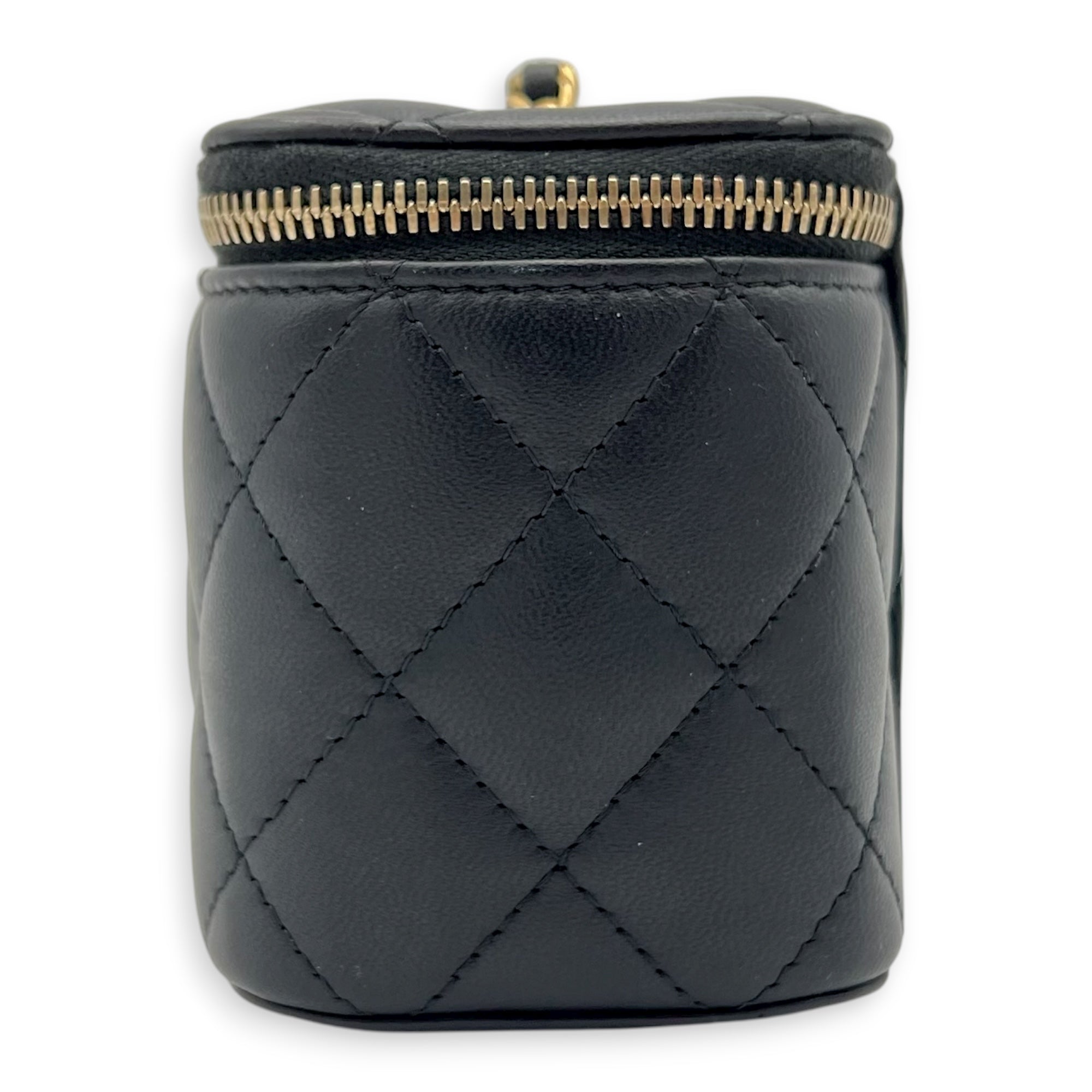 CC Vanity Bag Mini Black in Lambskin, Gold hardware