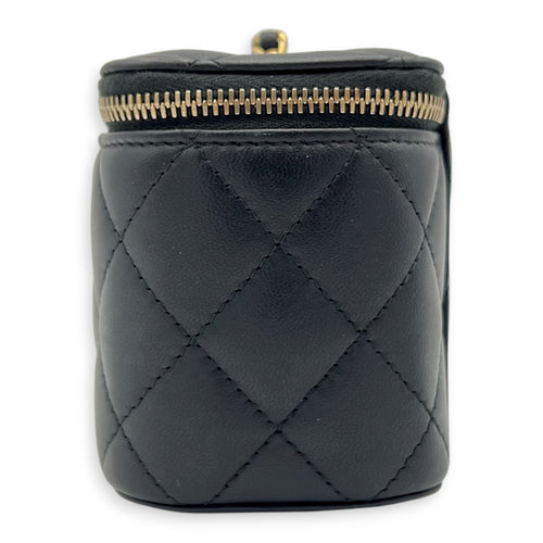 CC Vanity Bag Mini Black in Lambskin, Gold hardware