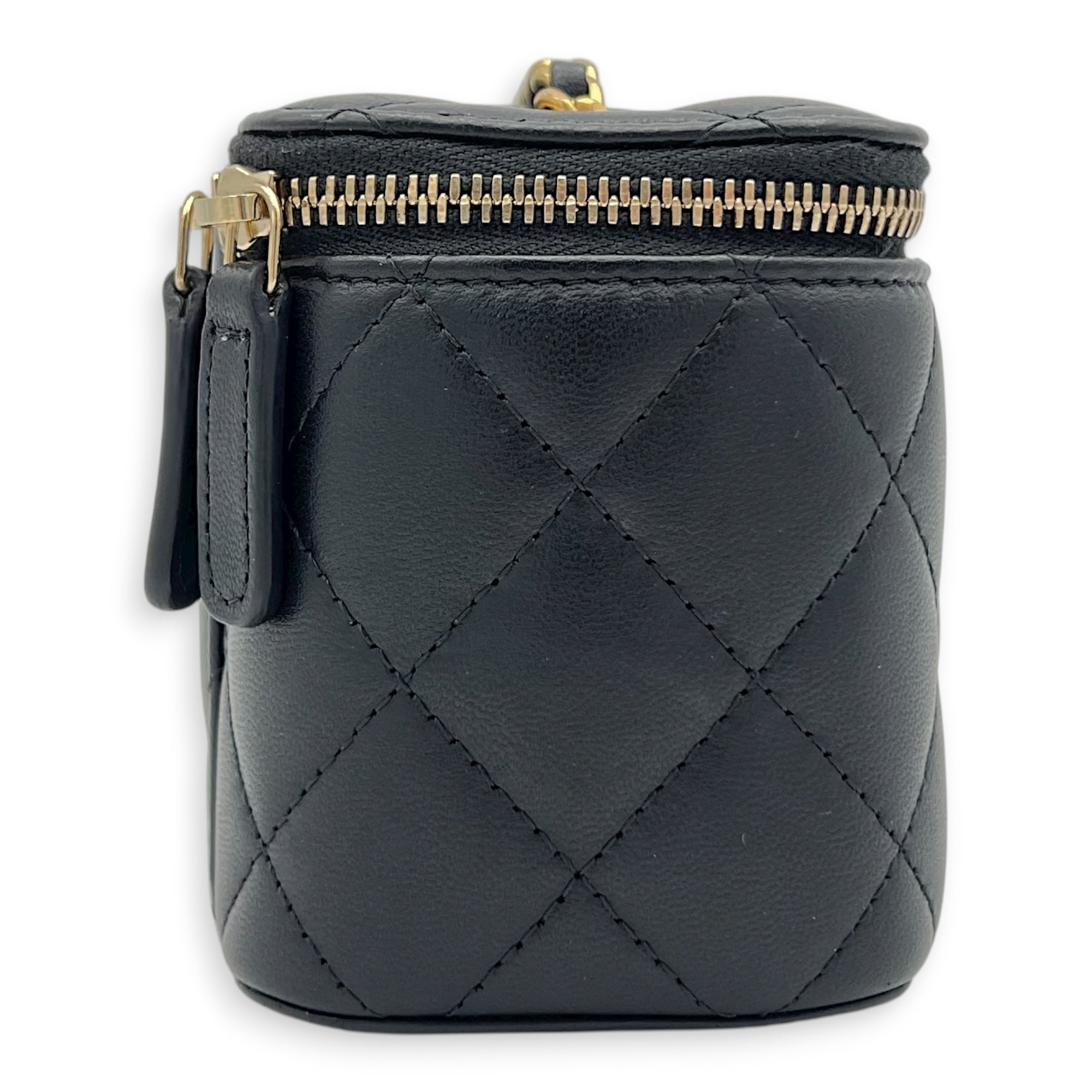 CC Vanity Bag Mini Black in Lambskin, Gold hardware