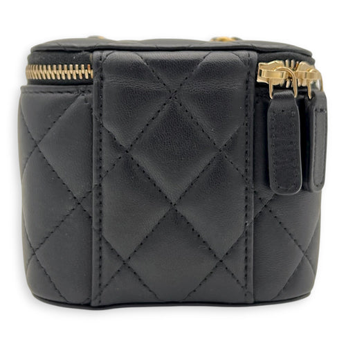 CC Vanity Bag Mini Black in Lambskin, Gold hardware