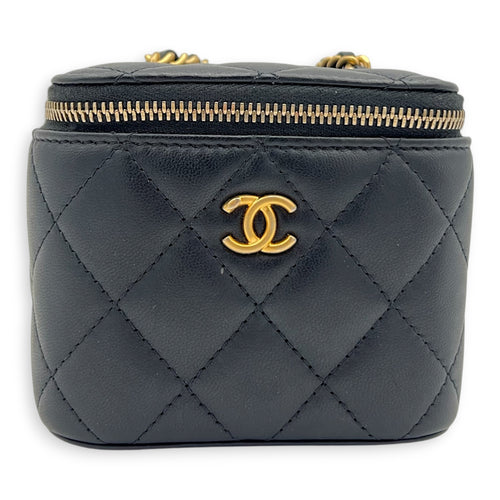 CC Vanity Bag Mini Black in Lambskin, Gold hardware