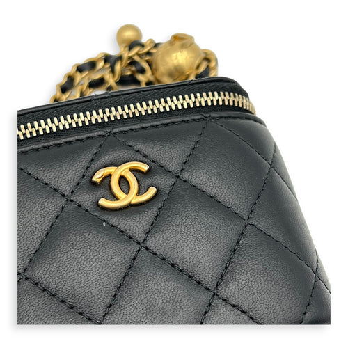 CC Vanity Bag Mini Black in Lambskin, Gold hardware