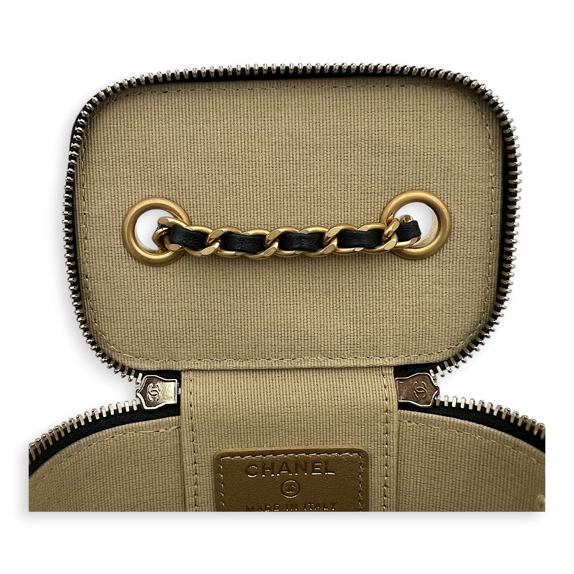 CC Vanity Bag Mini Black in Lambskin, Gold hardware