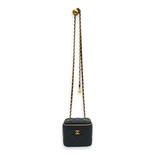 CC Vanity Bag Mini Black in Lambskin, Gold hardware