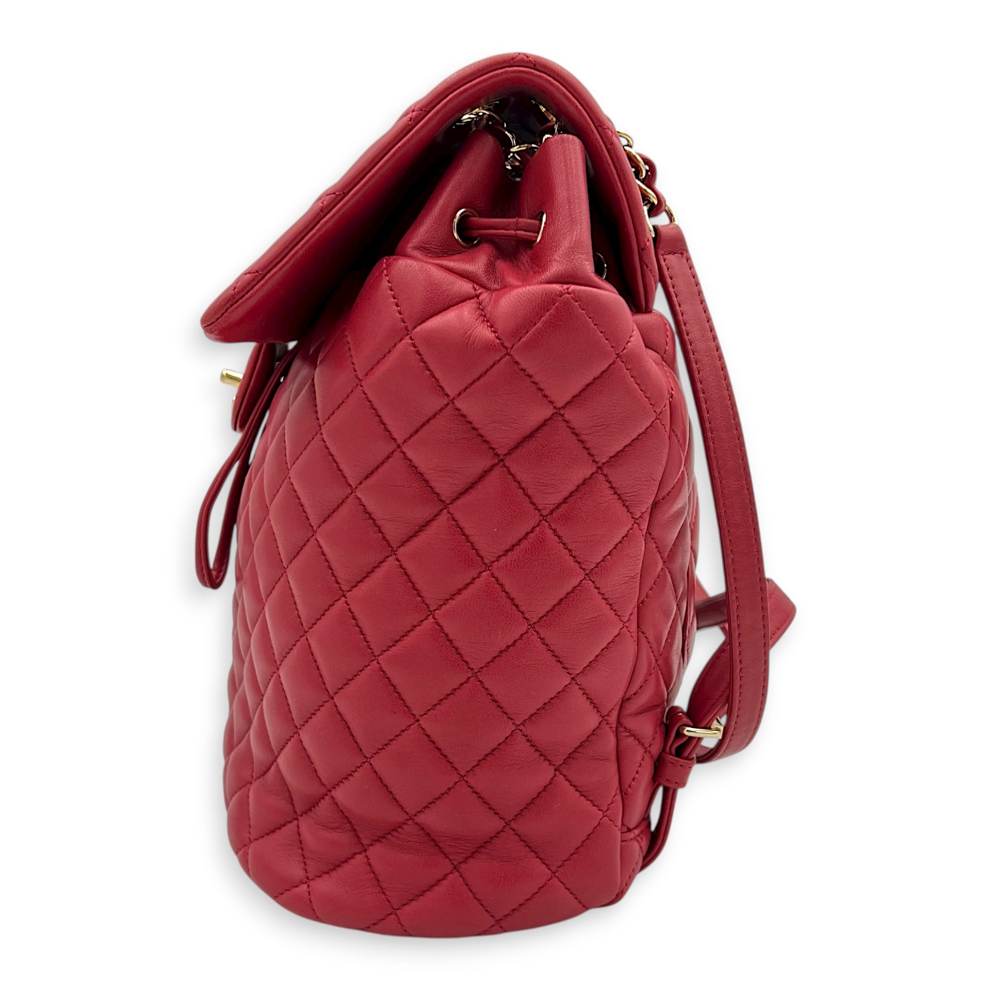 Urban Spirit Backpack Red in Lambskin, Gold hardware