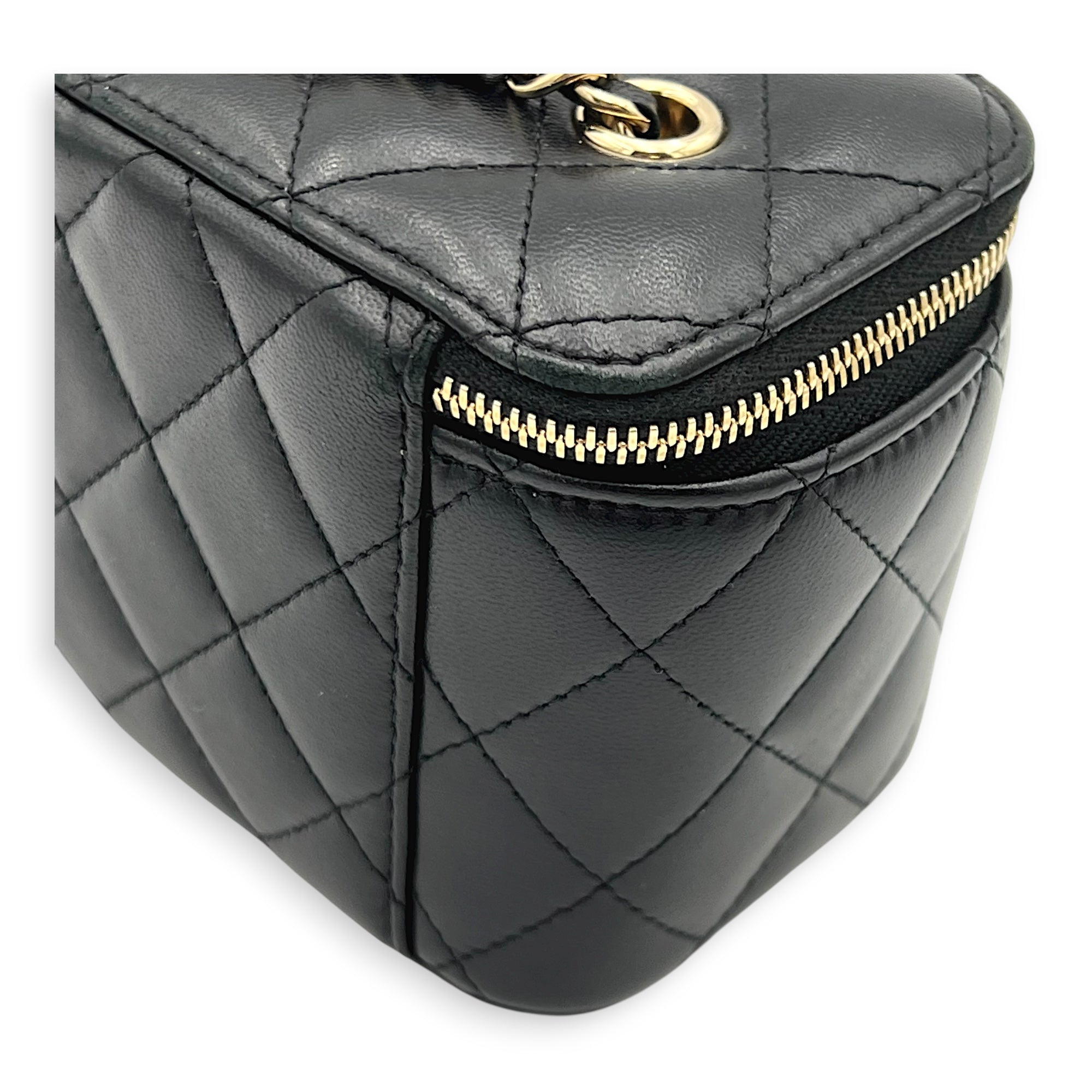 CC Vanity Bag Black in Lambskin, Gold hardware