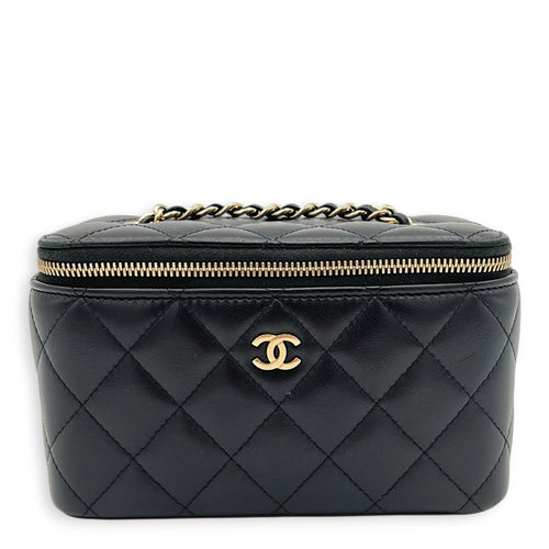 CC Vanity Bag Black in Lambskin, Gold hardware