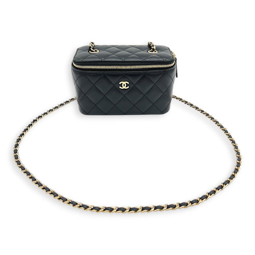CC Vanity Bag Black in Lambskin, Gold hardware
