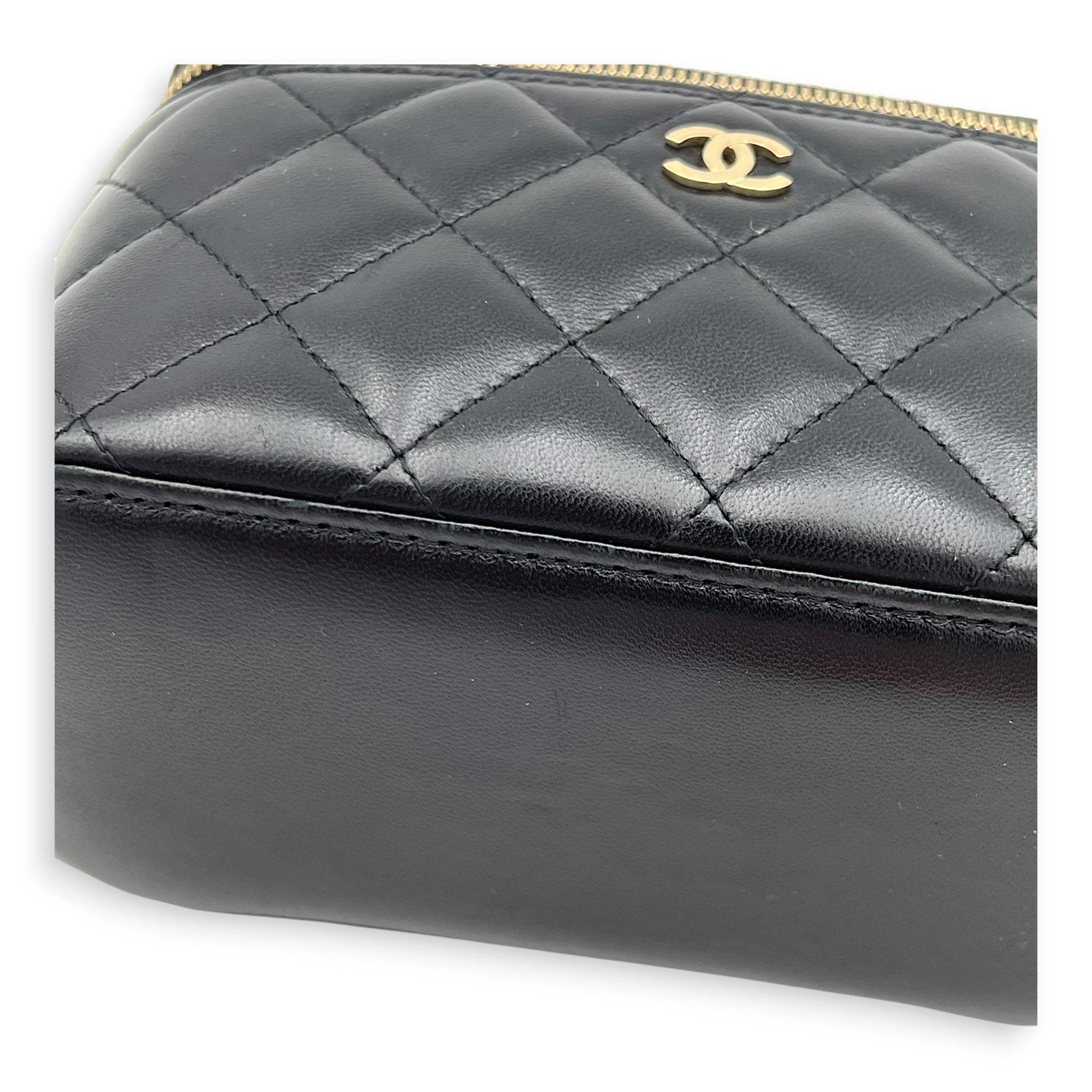 CC Vanity Bag Black in Lambskin, Gold hardware