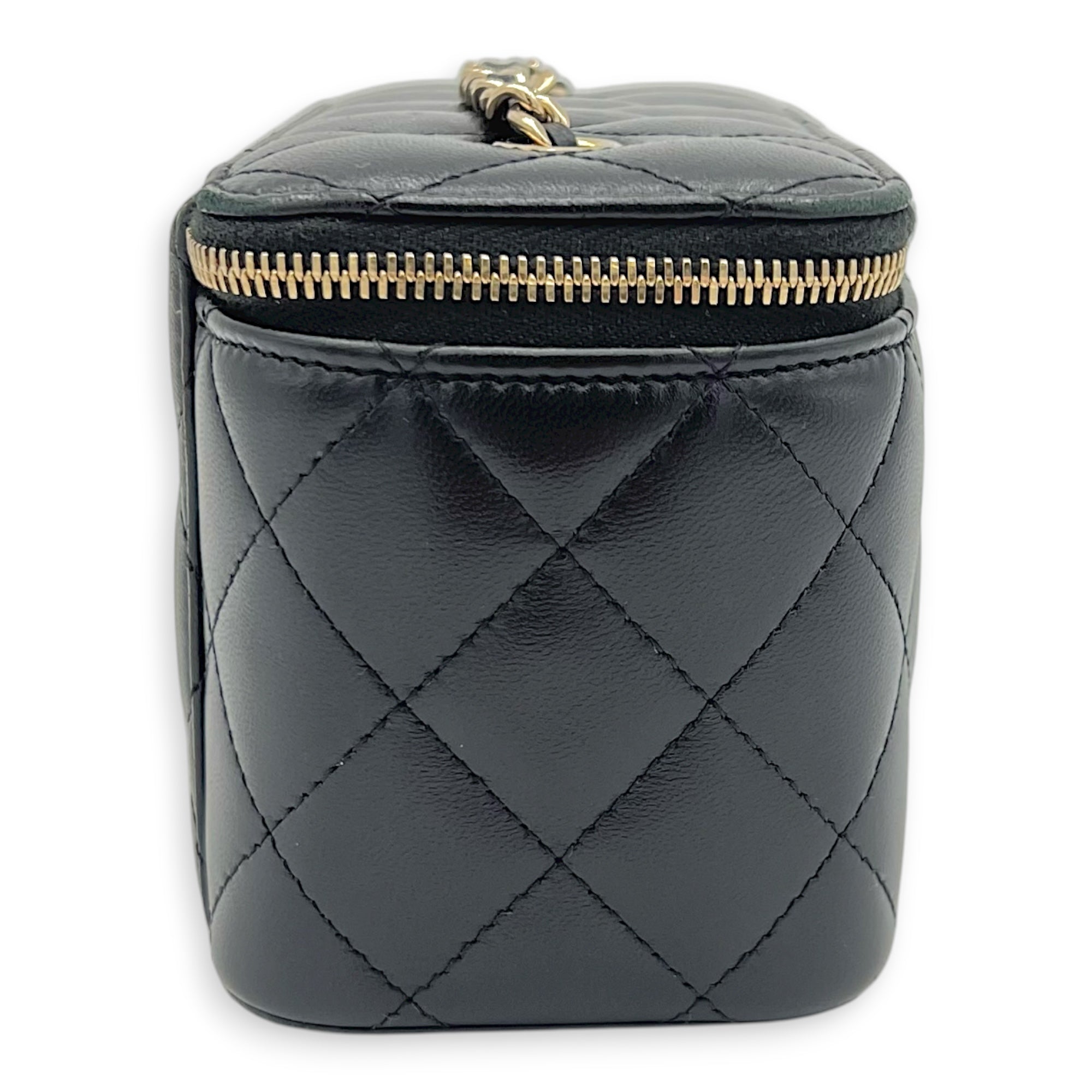 CC Vanity Bag Black in Lambskin, Gold hardware