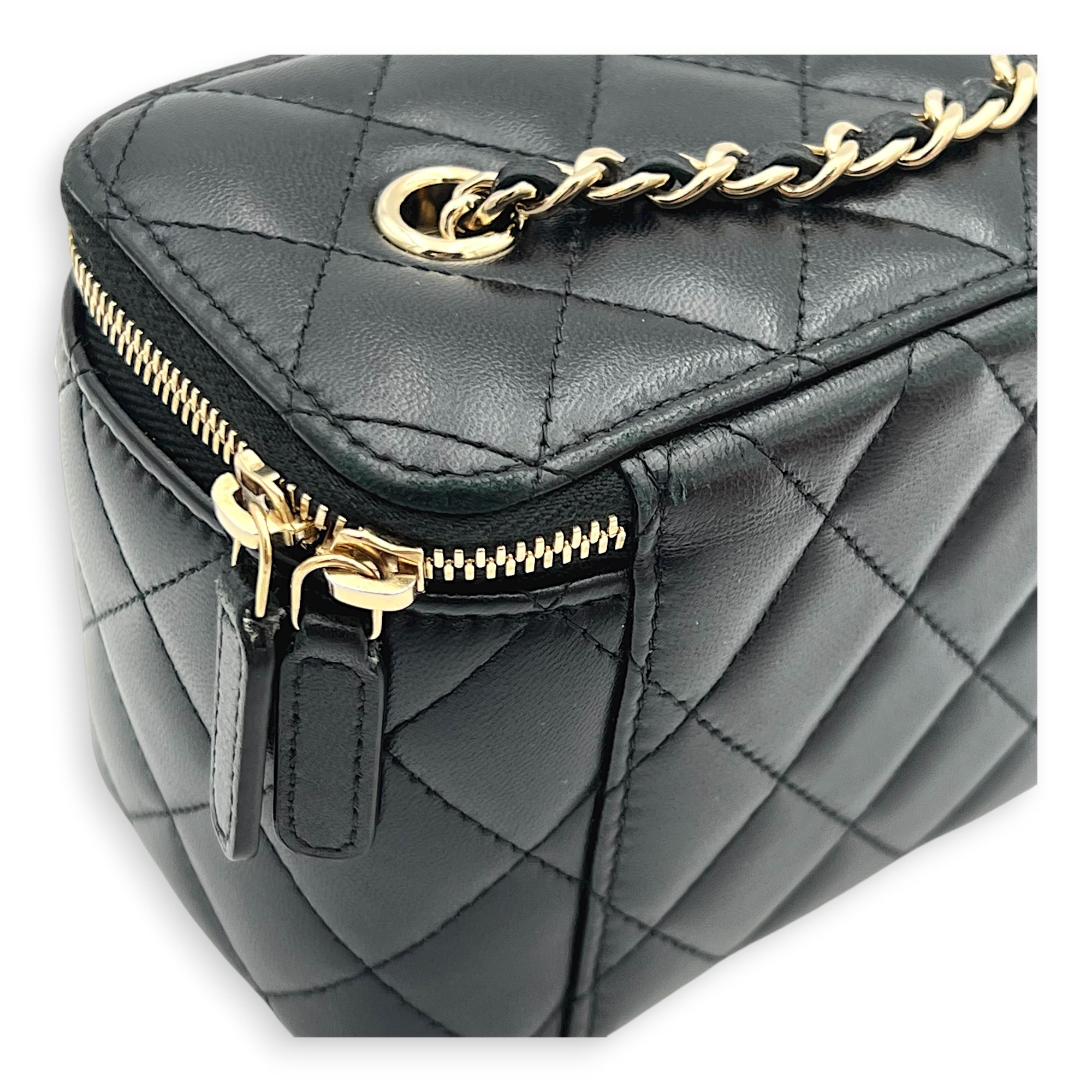 CC Vanity Bag Black in Lambskin, Gold hardware