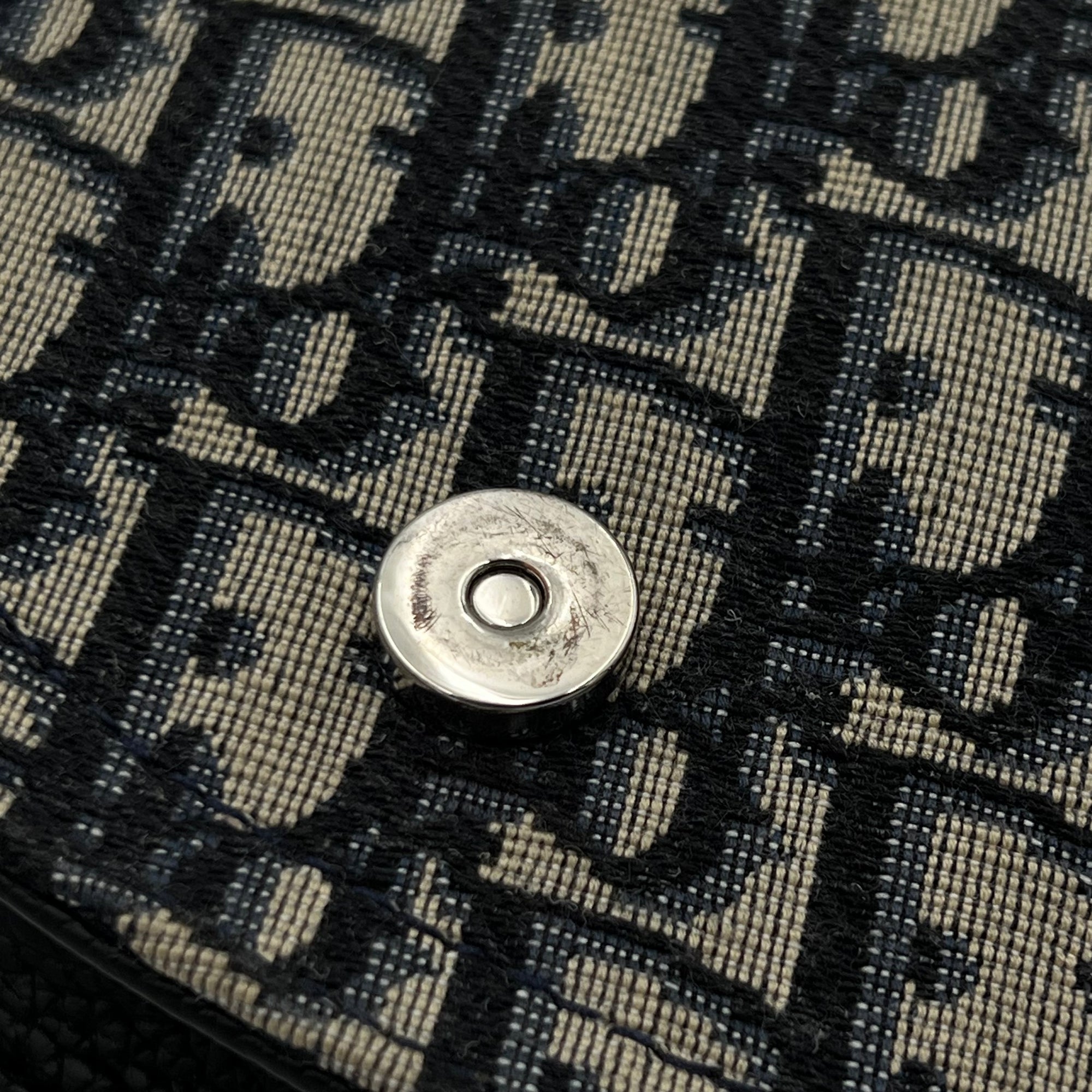 Saddle Shoulder Bag Blue in Jacquard, Silver hardware