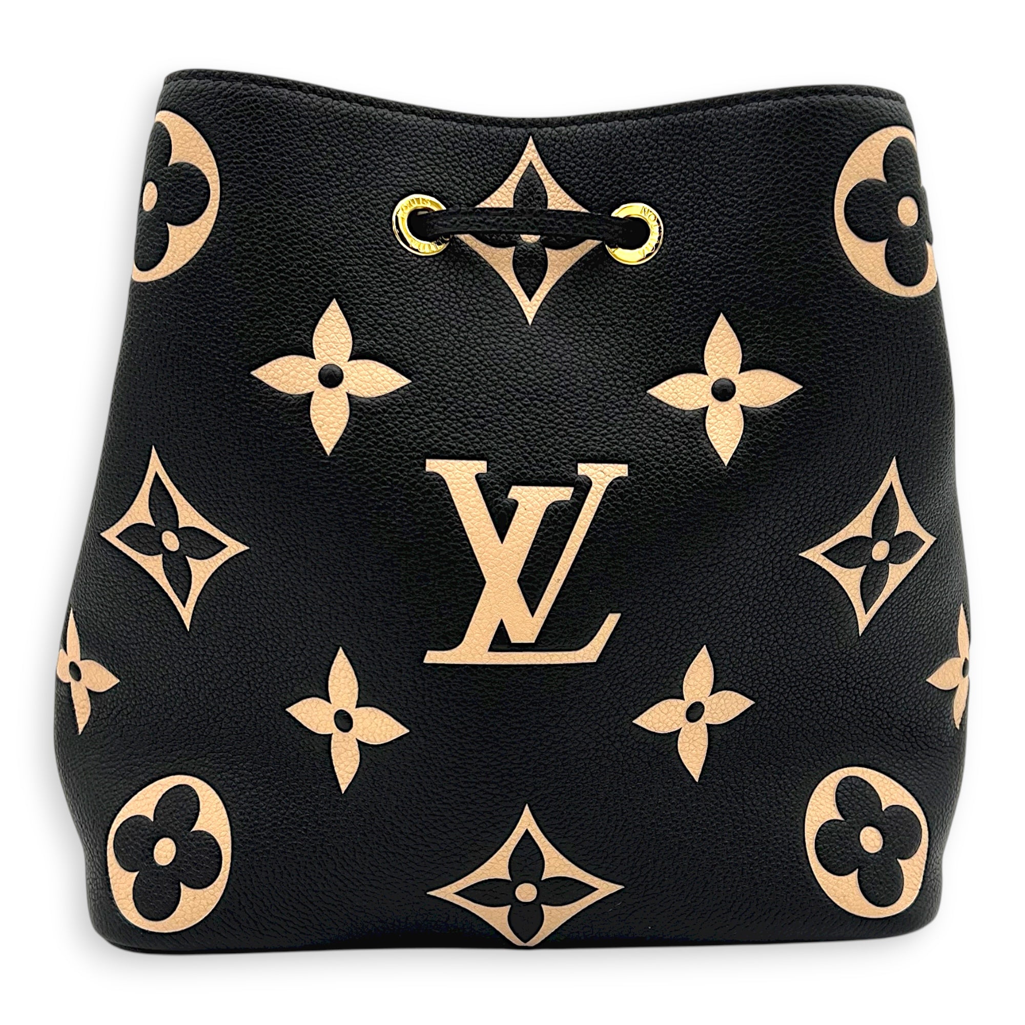 NeoNoe Bucket Bag Black in Empreinte Leather, Gold hardware