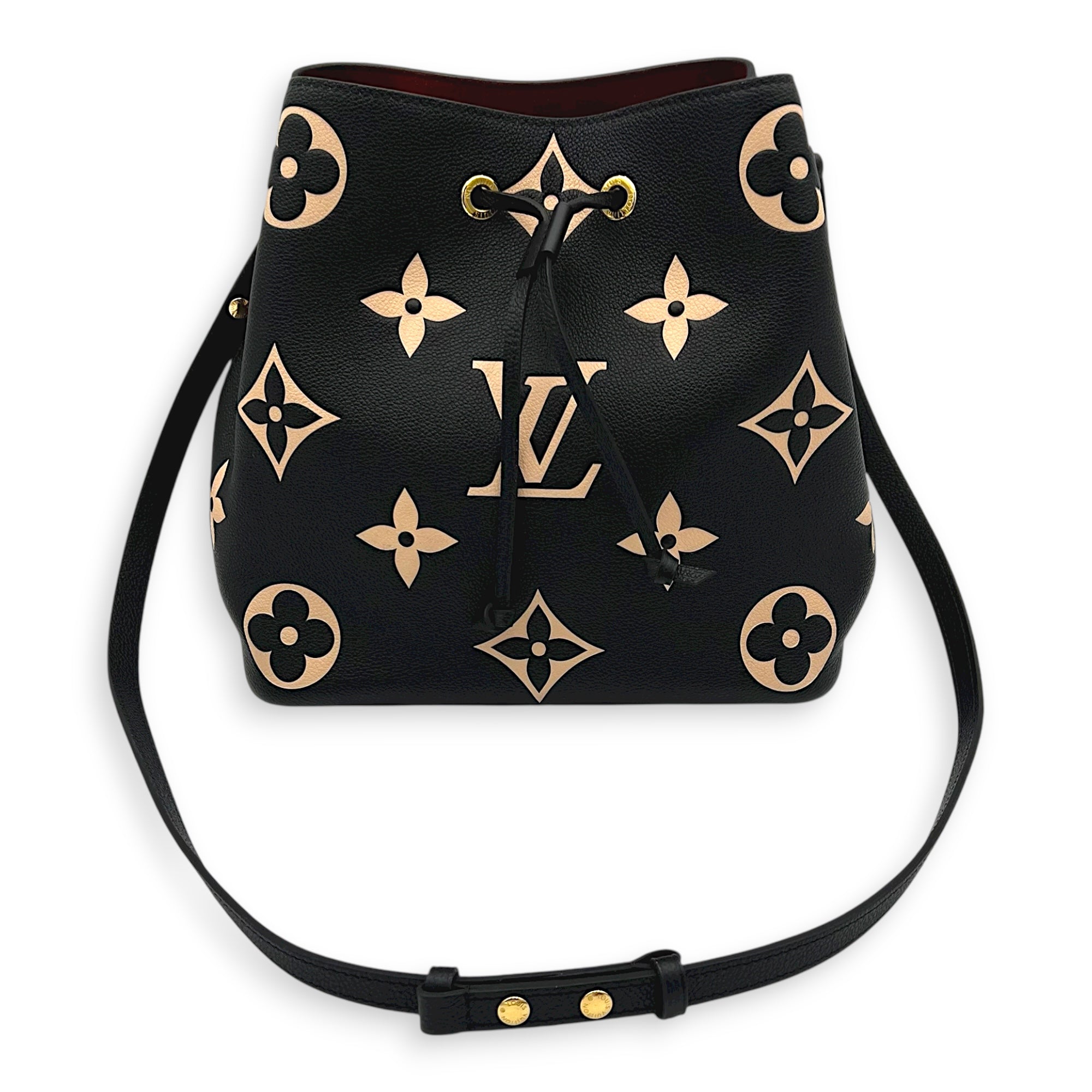 NeoNoe Bucket Bag Black in Empreinte Leather, Gold hardware