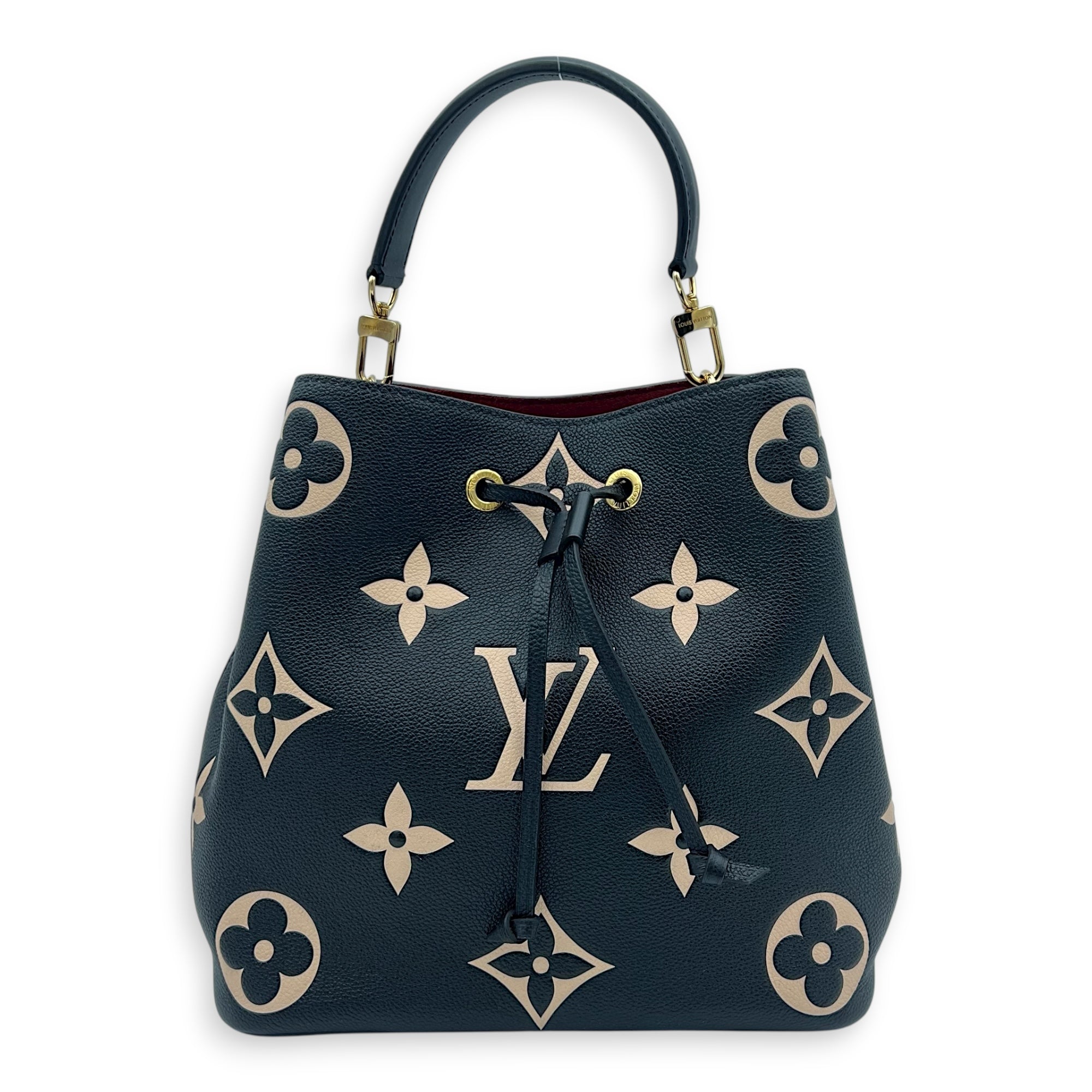 NeoNoe Bucket Bag Black in Empreinte Leather, Gold hardware