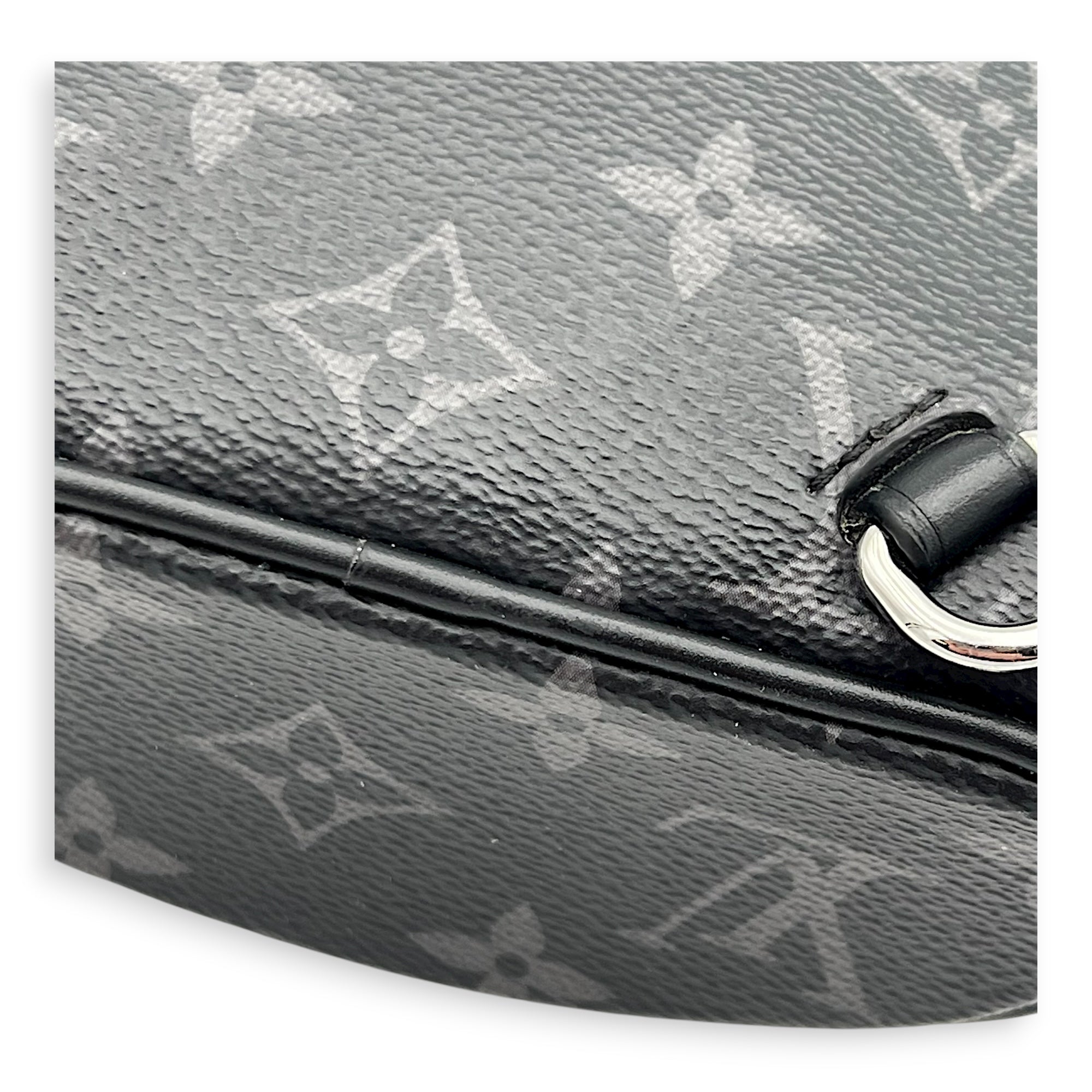 Christopher Shoulder Bag Black in Monogram Coated Canvas, Silver hardware
