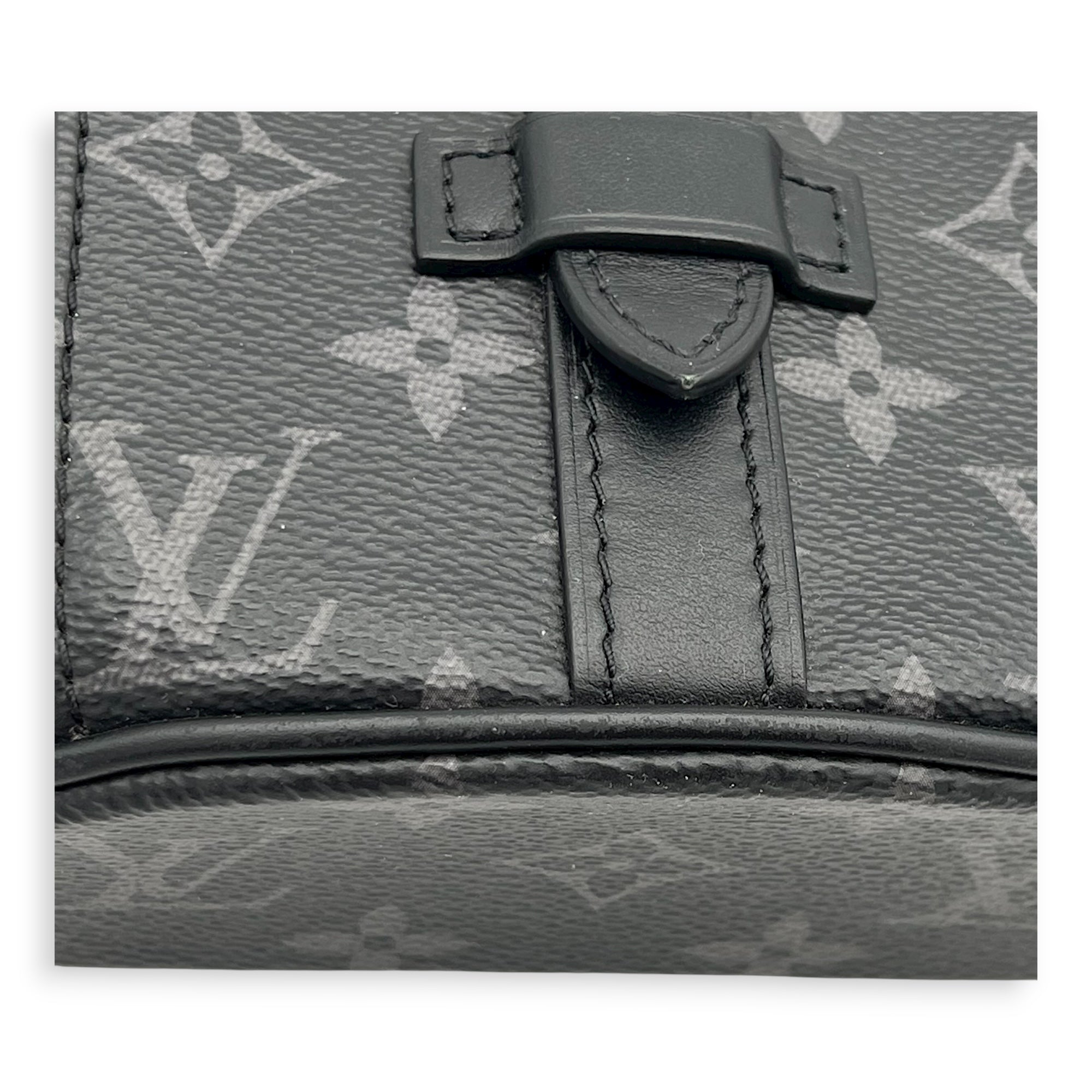 Christopher Shoulder Bag Black in Monogram Coated Canvas, Silver hardware