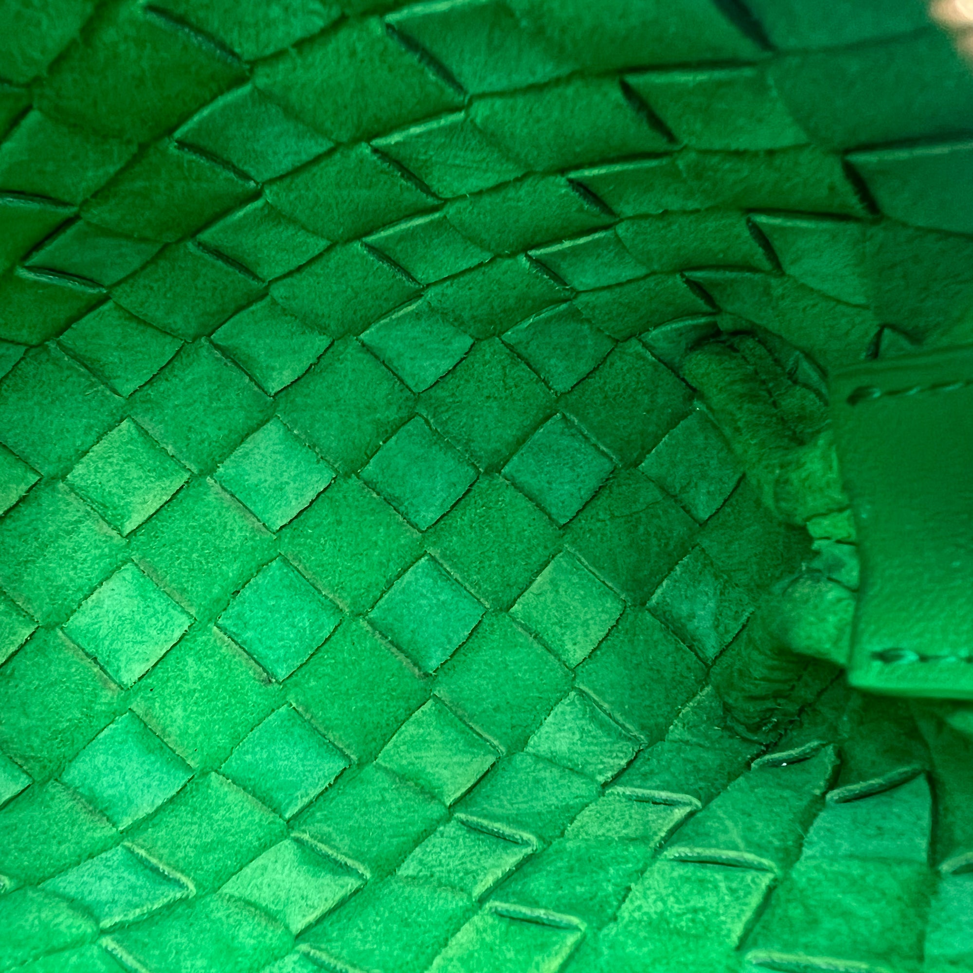 Loop Shoulder Bag Green in Lambskin, Gold hardware