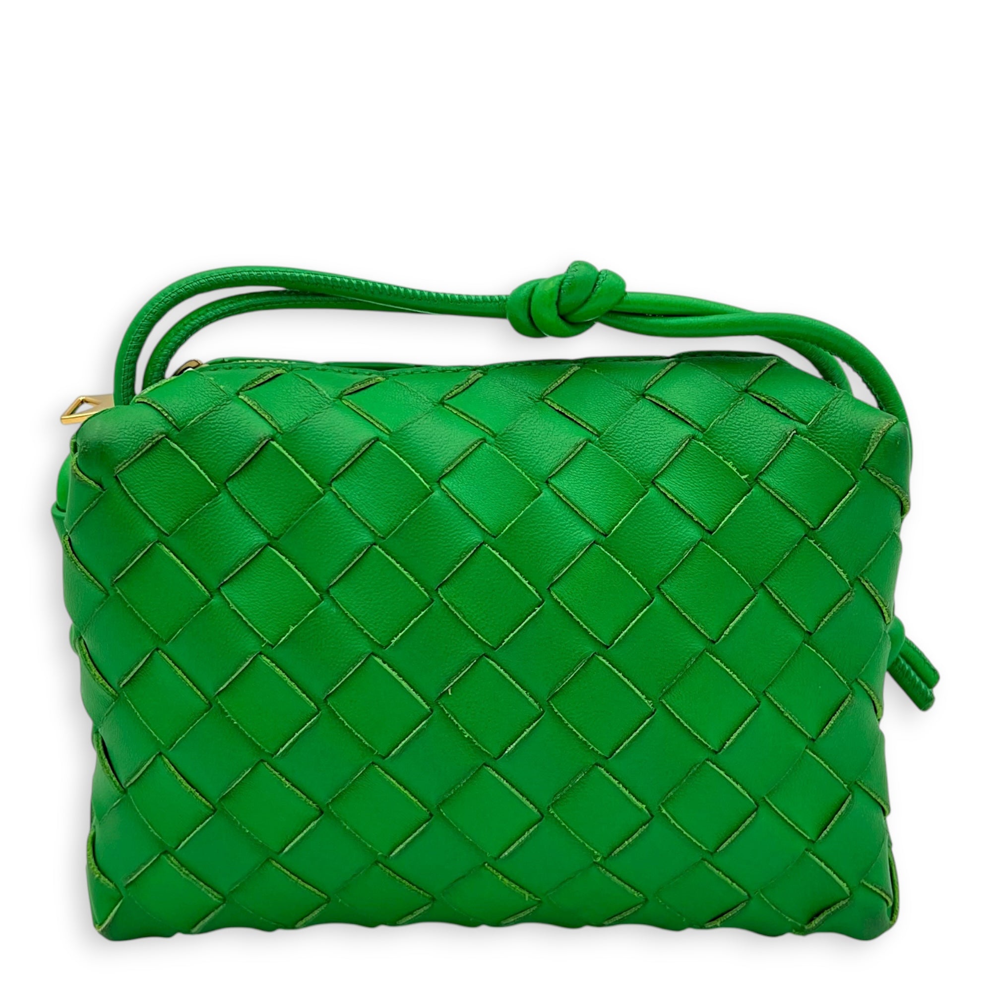 Loop Shoulder Bag Green in Lambskin, Gold hardware