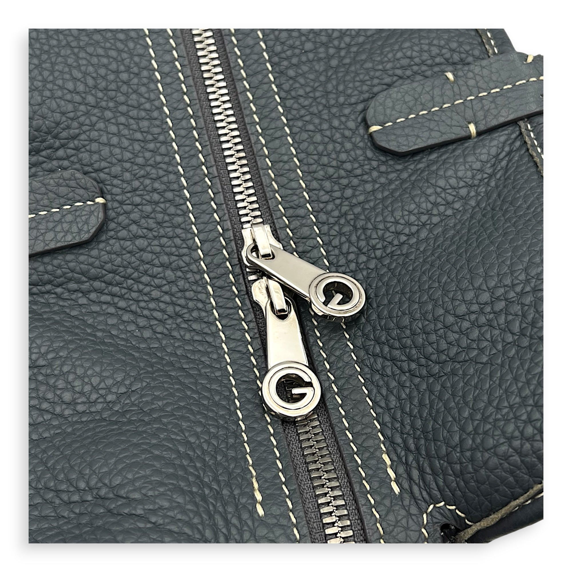 Hardy Tote Bag Grey in Coated Canvas, Silver hardware