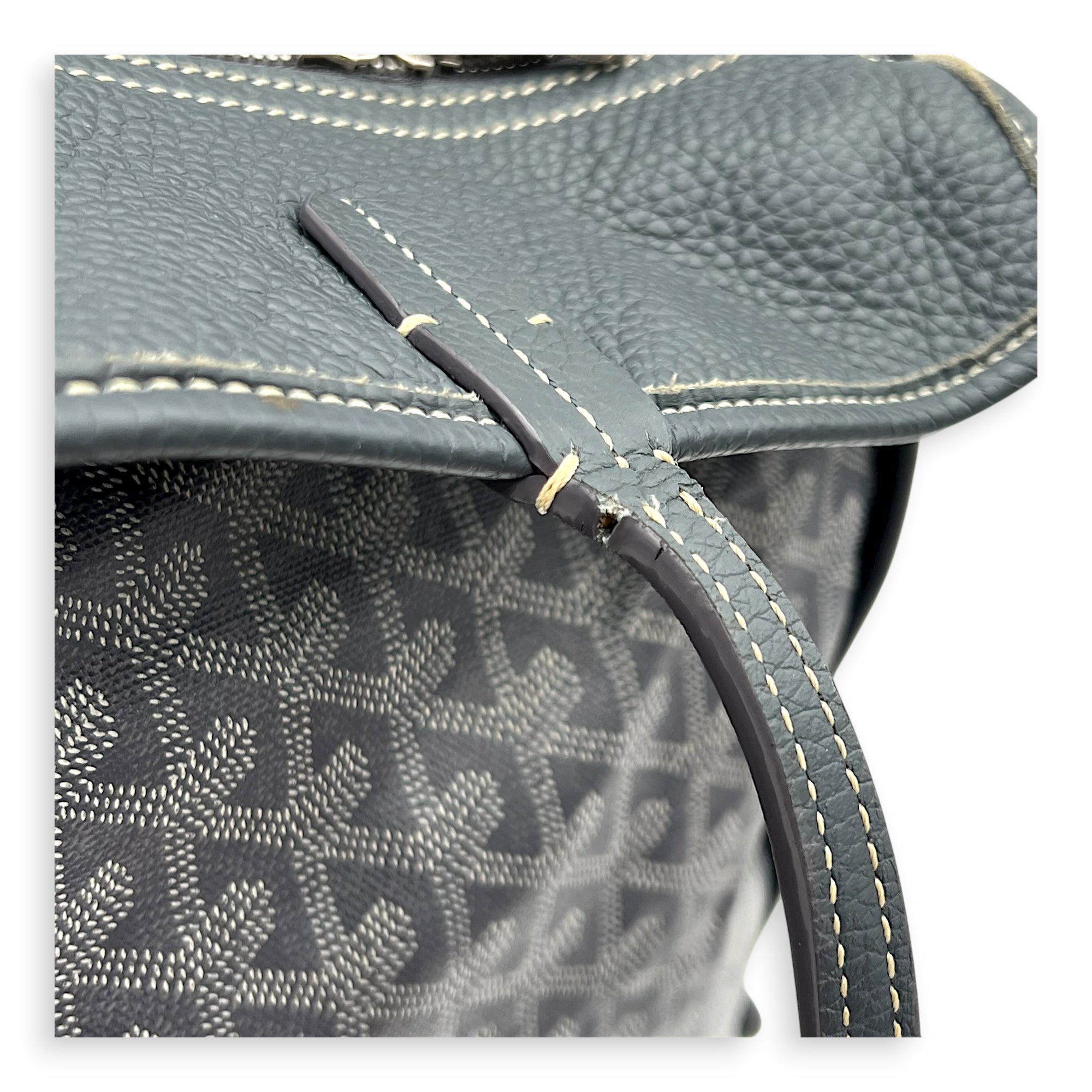Hardy Tote Bag Grey in Coated Canvas, Silver hardware